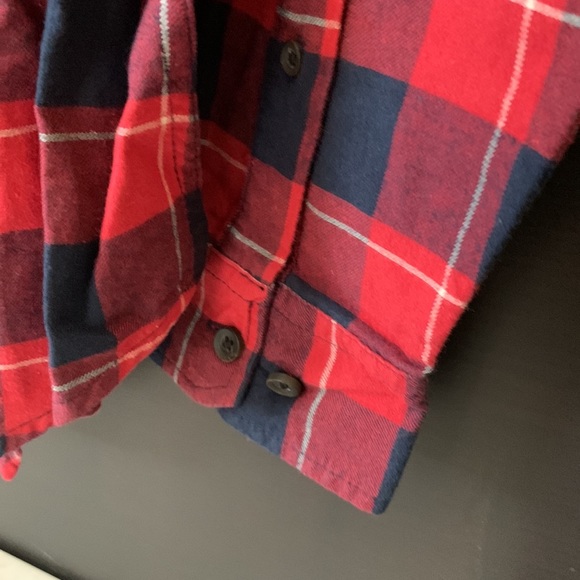 Goodfellow & Co. Mens Ripe Red Plaid Flannel Shirt - Picture 5 of 10